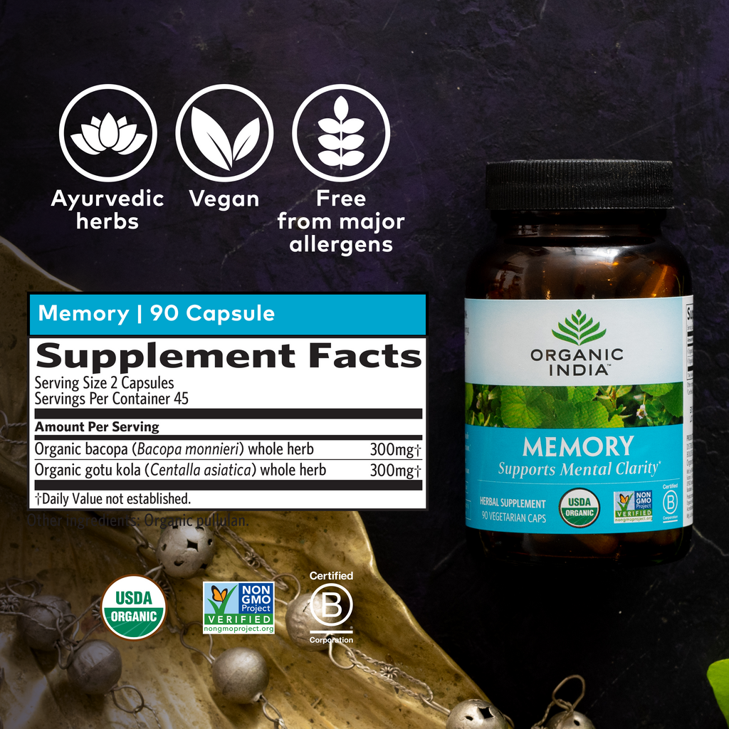 Supplement Facts for Organic India Memory Capsules