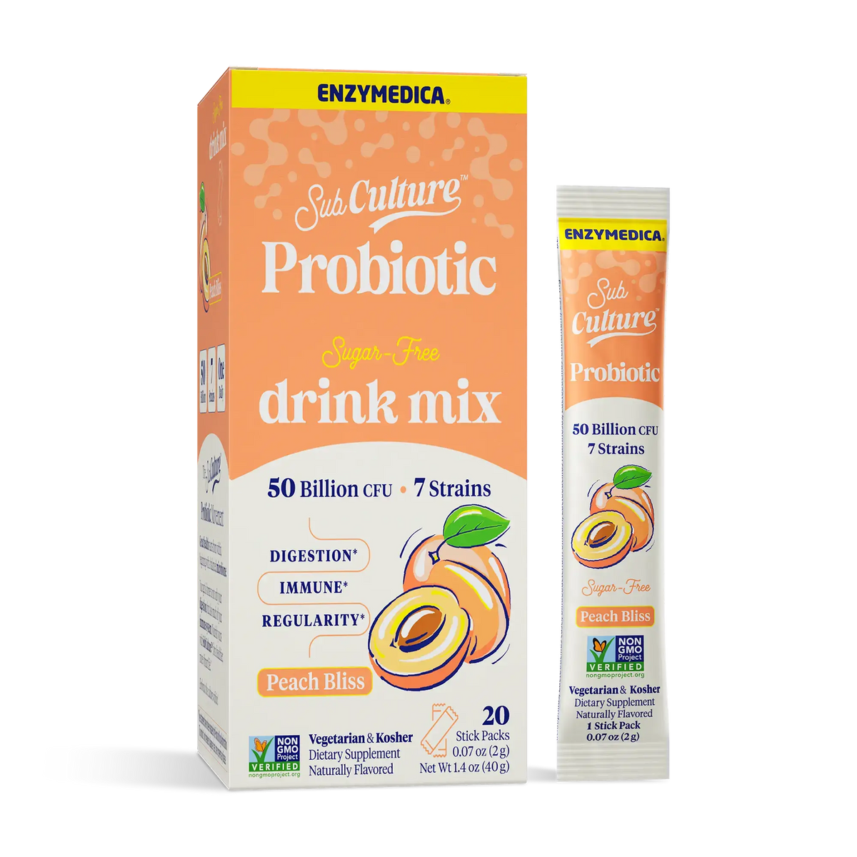 Enzymedica SubCulture Sugar-Free Probiotic Drink Mix 50 Billion CFU