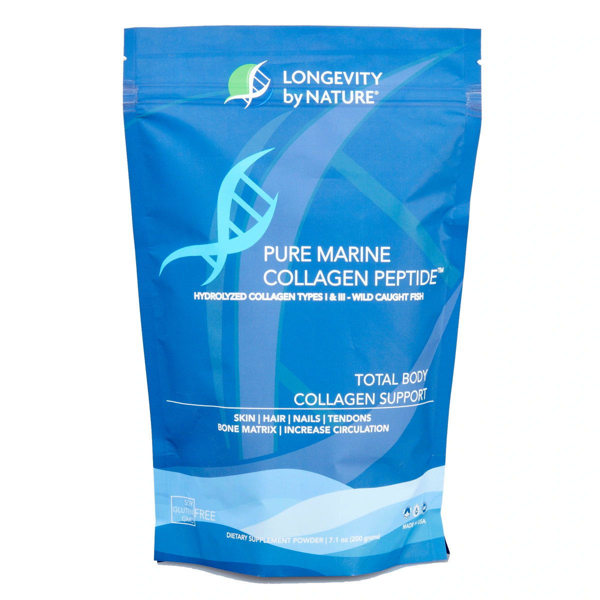 Longevity By Nature Pure Marine Collagen Peptide Powder