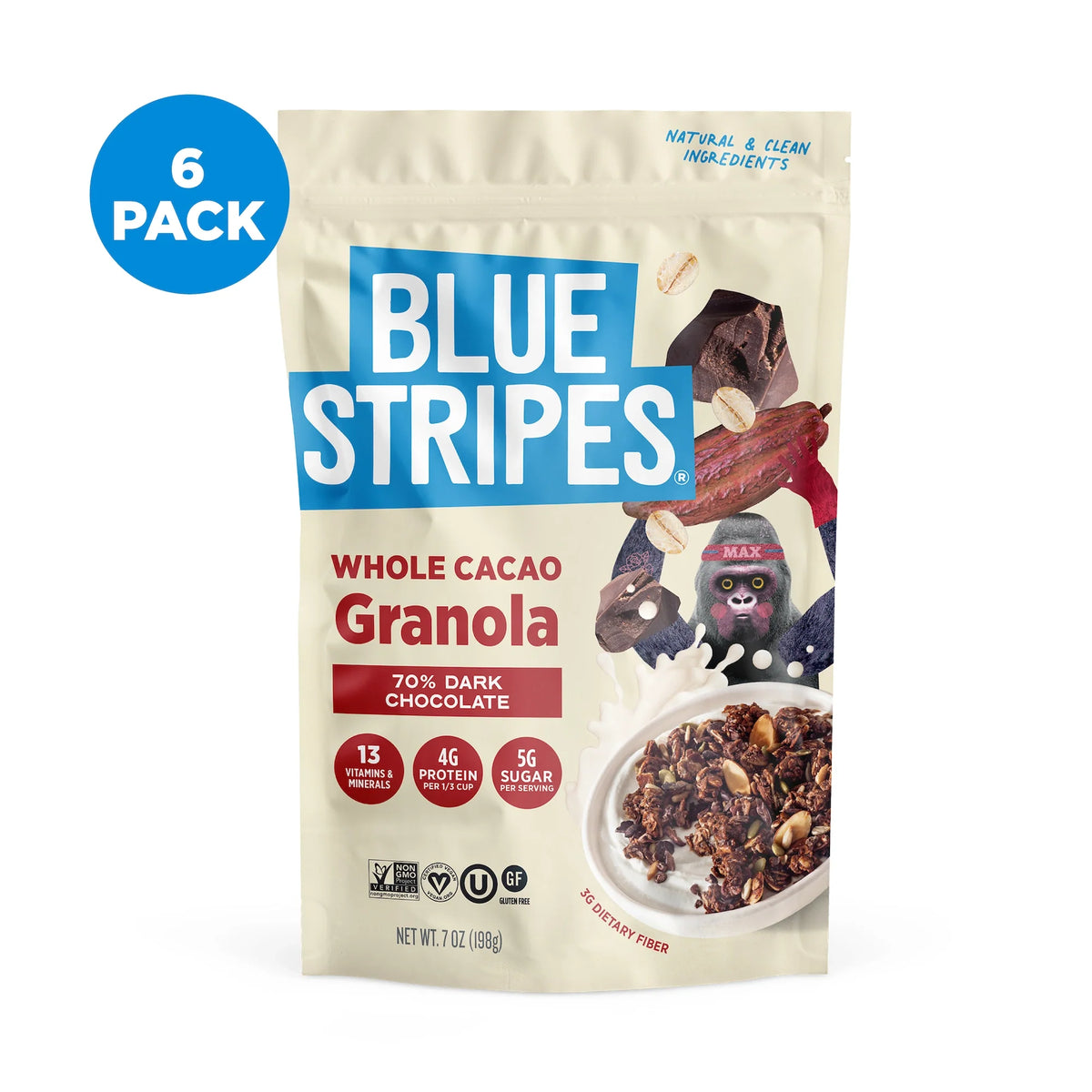 Blue Stripes Whole Cacao Granola - 70% Dark Chocolate