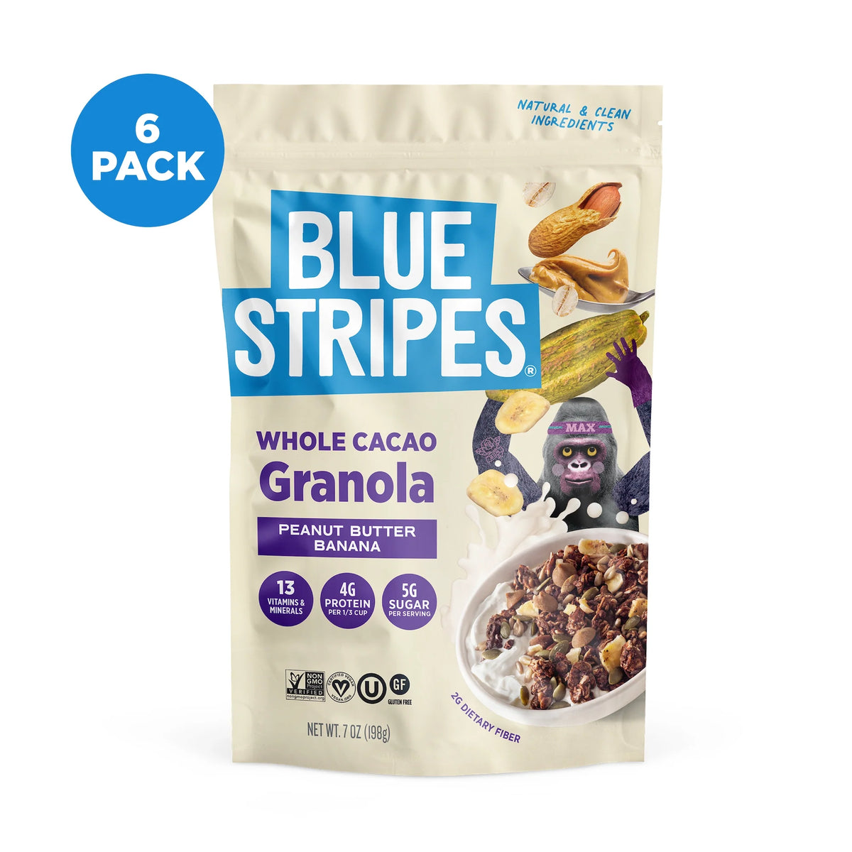 Blue Stripes Whole Cacao Granola - Peanut Butter Banana