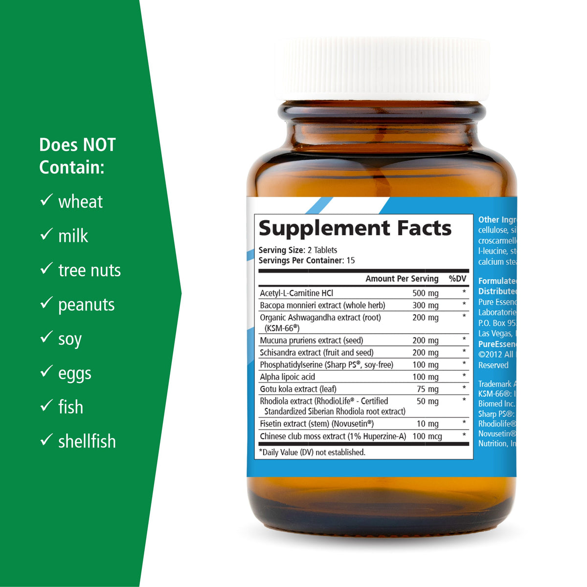 Supplement Facts for Pure Essence BrainEssence