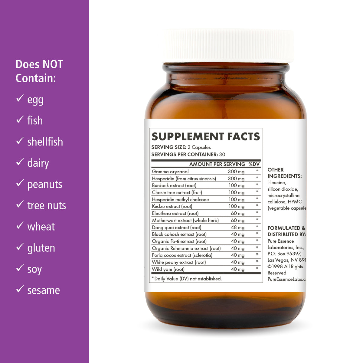 Supplement Facts for Pure Essence Transitions