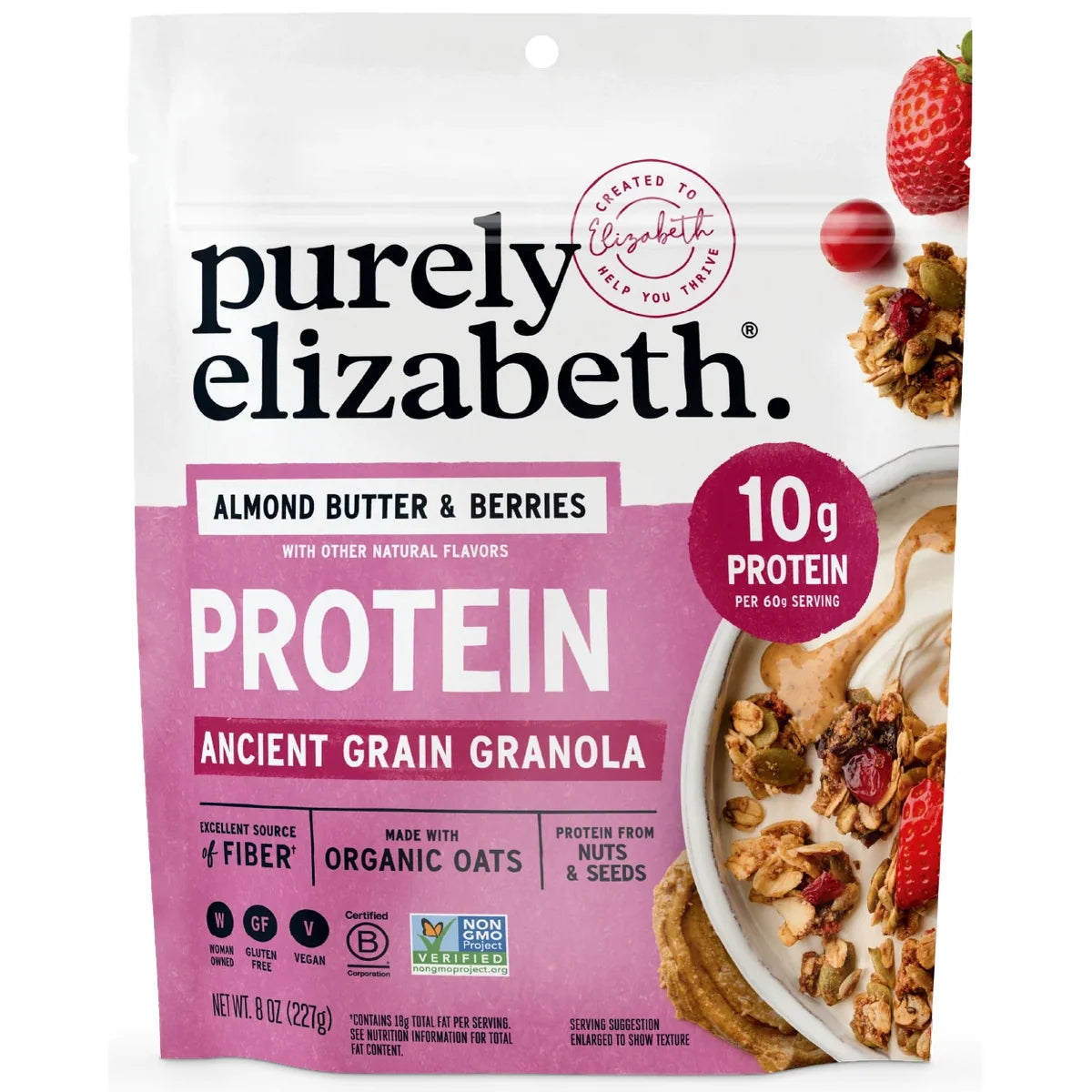 Purely Elizabeth Almond Butter & Berries Protein Granola 8 oz