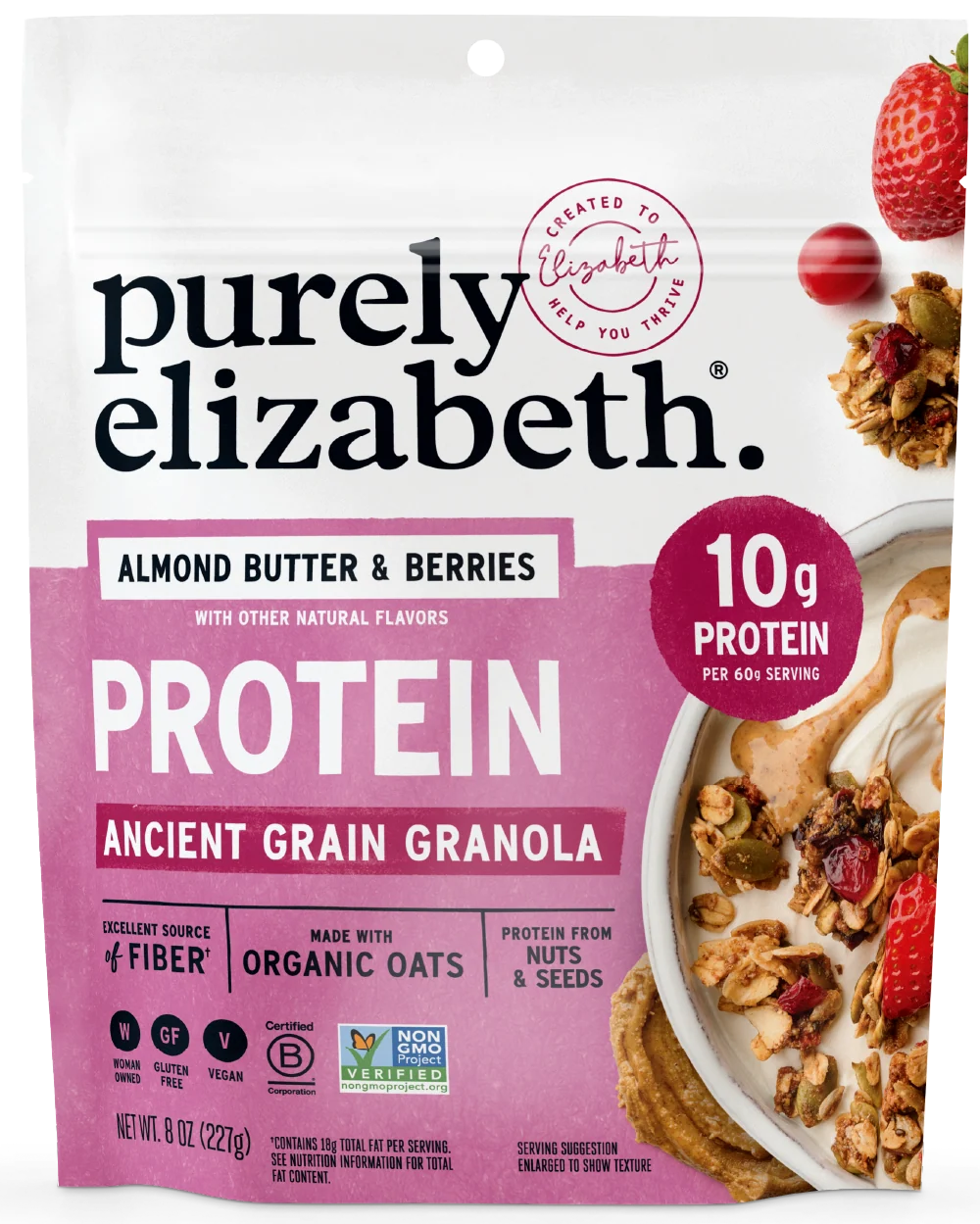 Purely Elizabeth Almond Butter & Berries Protein Granola 8 oz