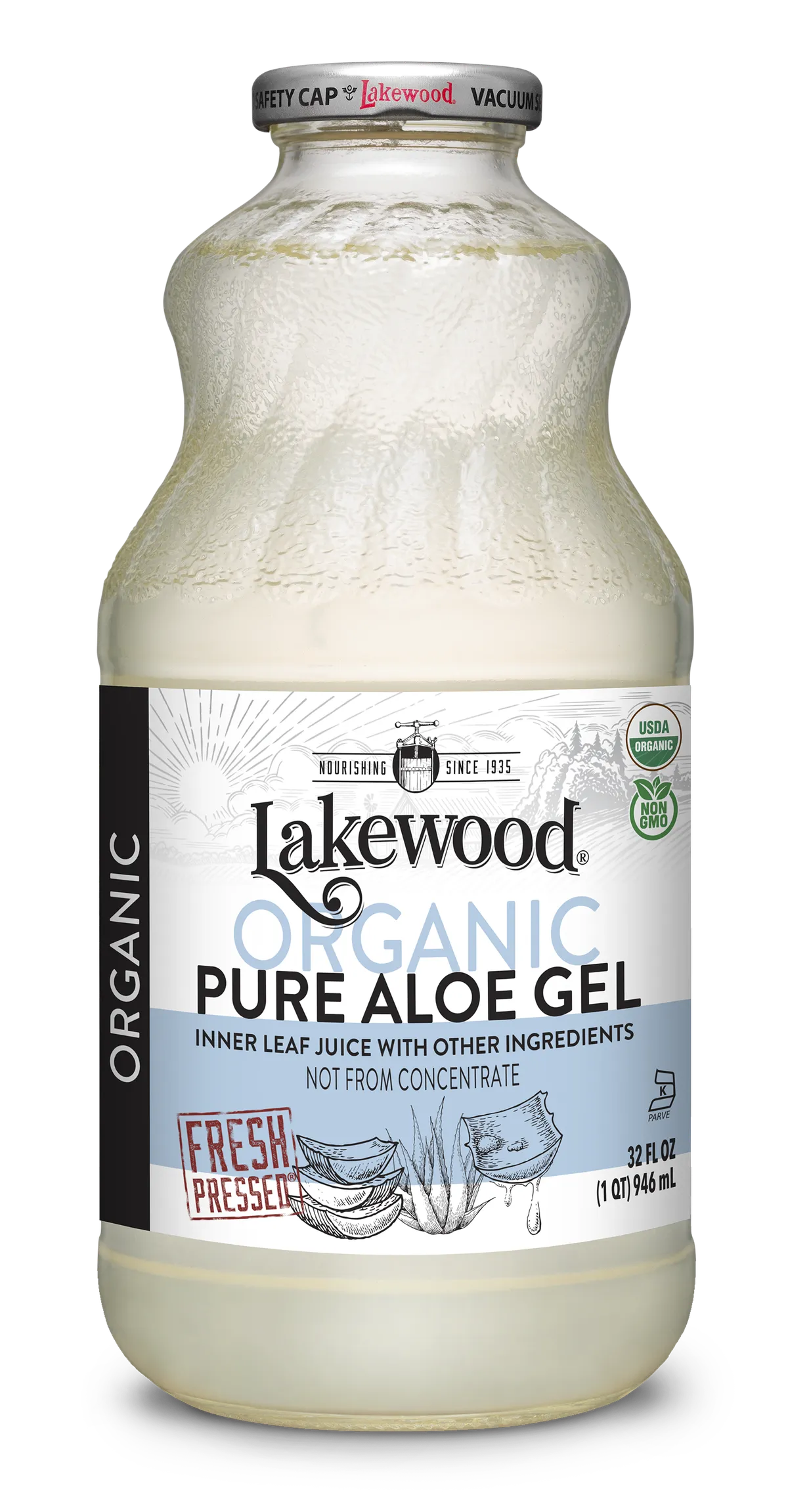 Lakewood Organic Pure Aloe Gel Juice 32 fl oz