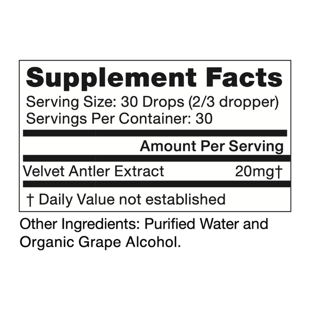 Pure Factors PRO IGF 600 Ultimate velvet antler extract, 1 fl oz bottle
