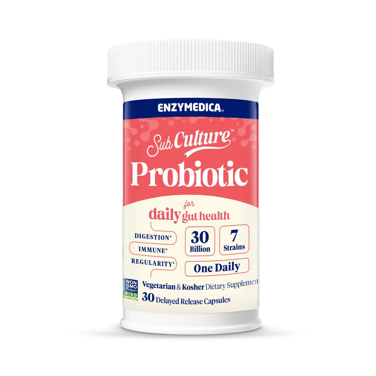 Enzymedica SubCulture Probiotic for Daily Gut Health 30 Billion CFU