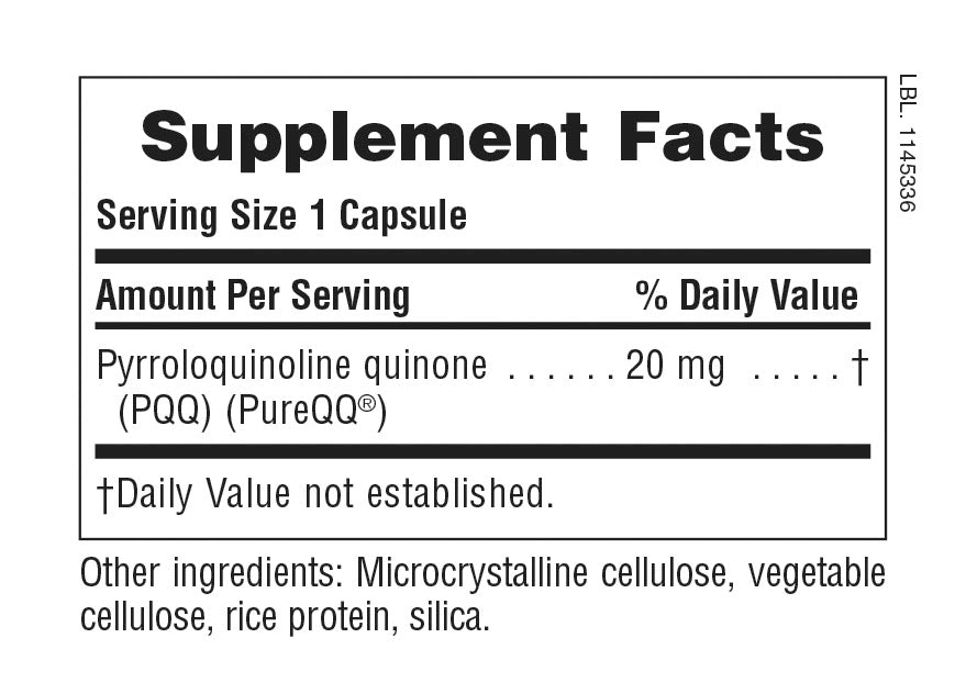 Supplement Facts for Nature's Plus BrainCeutix® PQQ Capsules