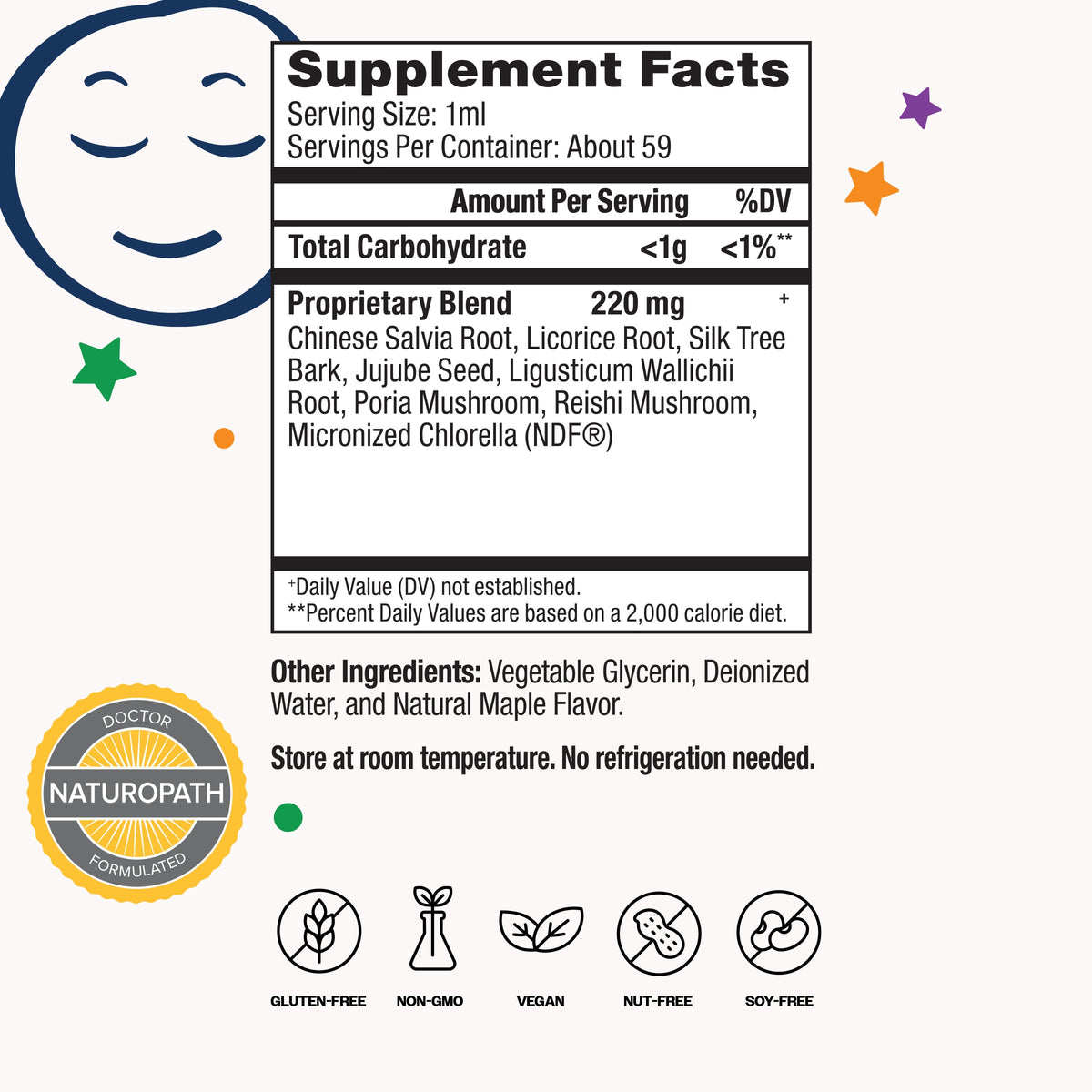 Supplement Facts for BIORAY NDF Sleepy