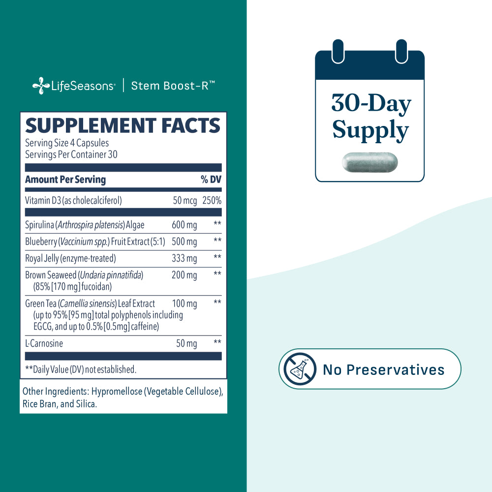 Supplement Facts for Life Seasons Stem Boost-R