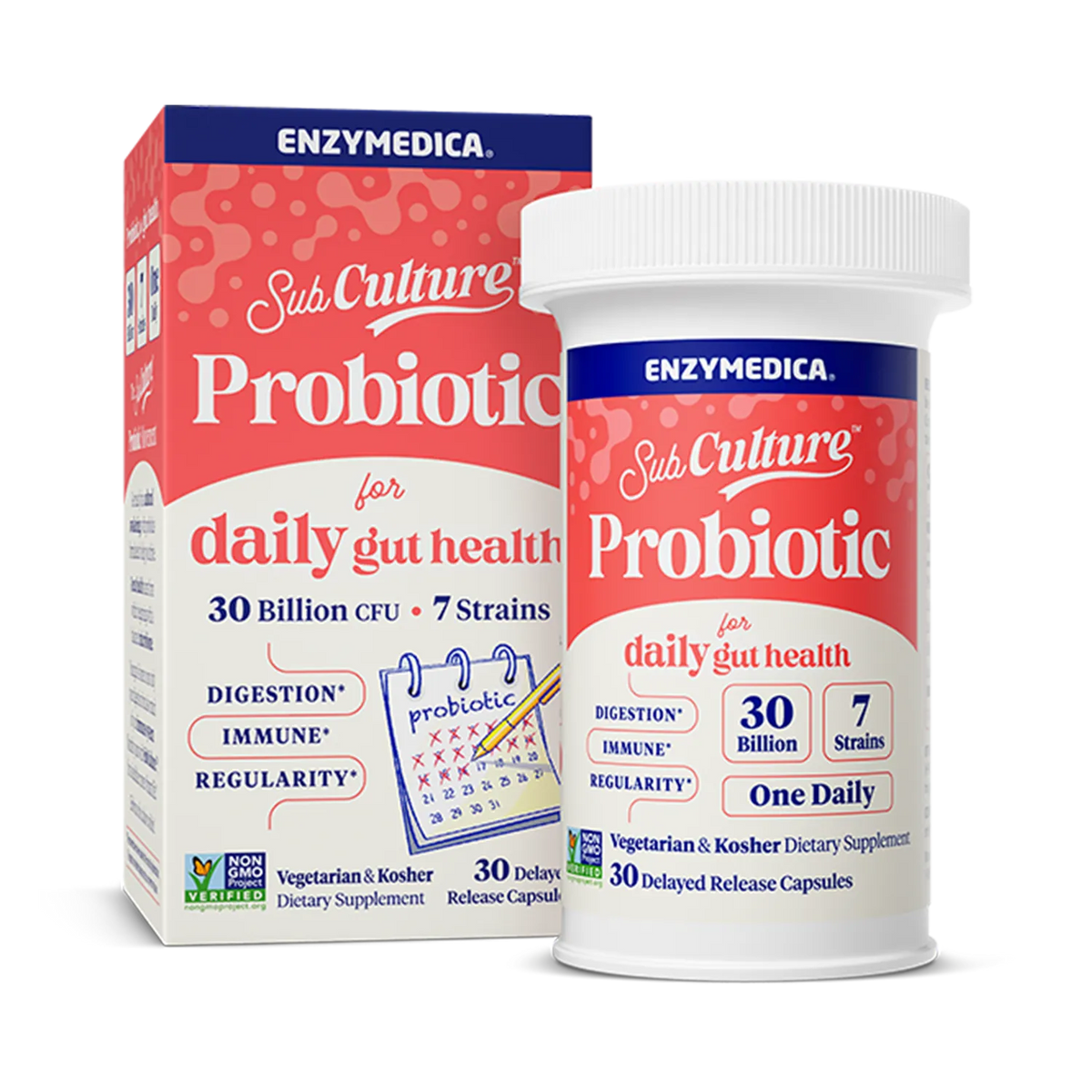 Enzymedica SubCulture Probiotic for Daily Gut Health 30 Billion CFU - additional view 1