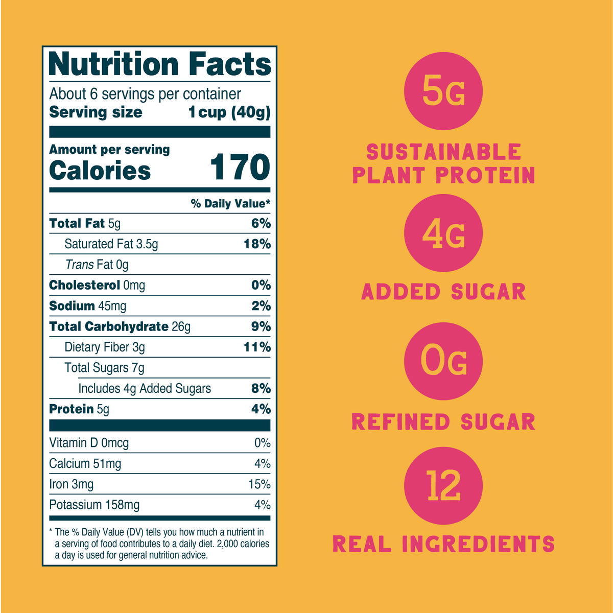 Seven Sundays Super Fruity Oat Protein Cereal - Supplement/Nutrition Facts