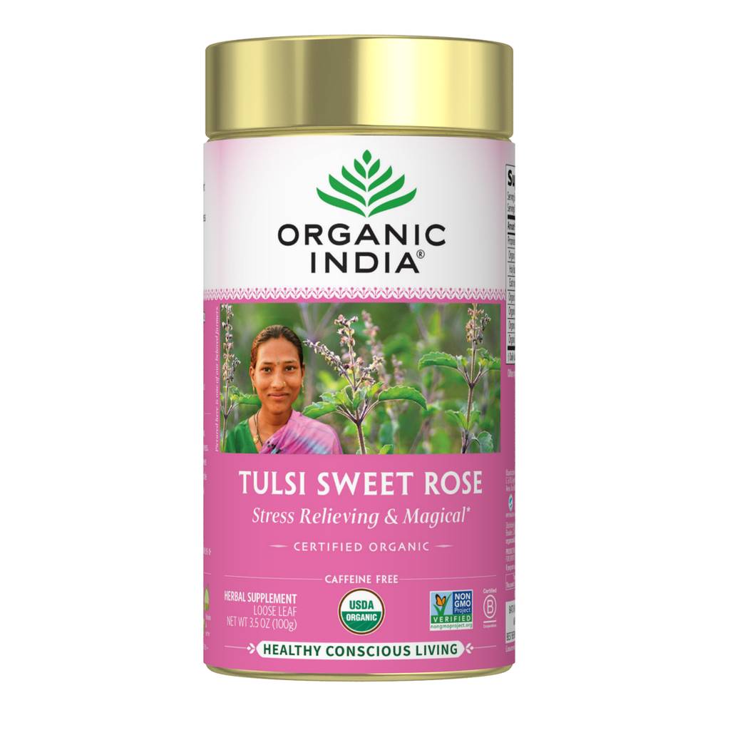Organic India Tulsi Sweet Rose Loose Leaf Tea