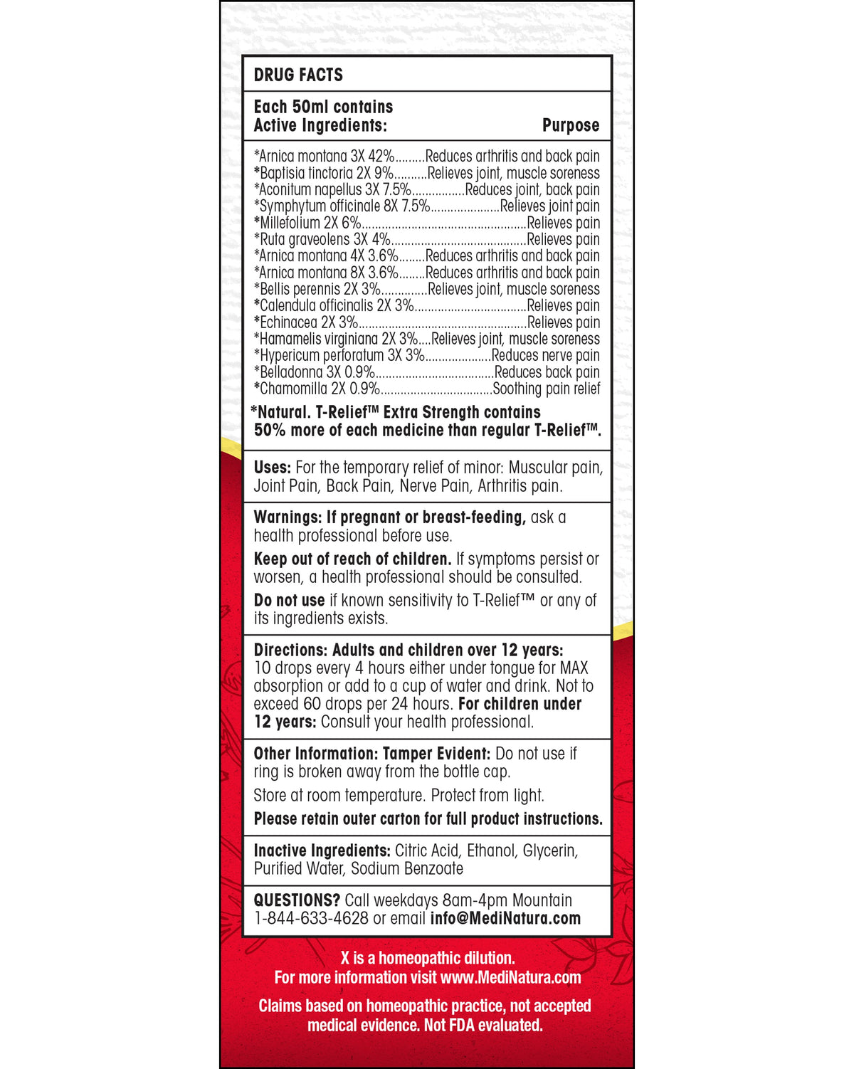 MediNatura T-Relief Extra Strength Pain Oral Drops