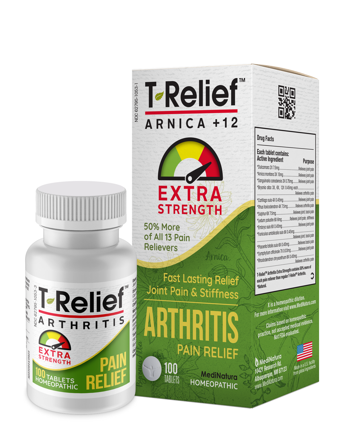 MediNatura T-Relief Arthritis Extra Strength Tablets