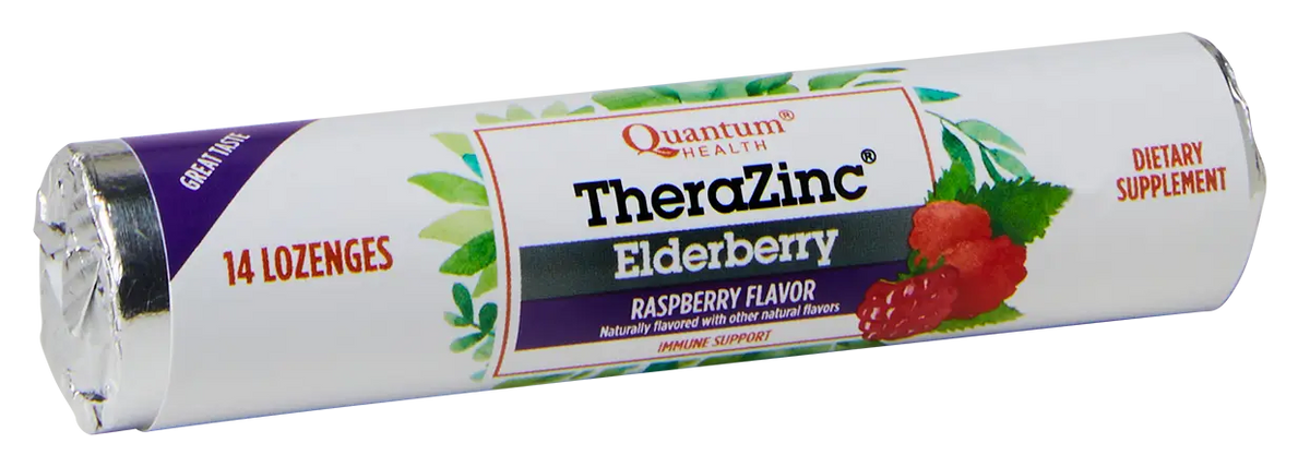 Quantum Health TheraZinc Elderberry Raspberry Immune Support Lozenges