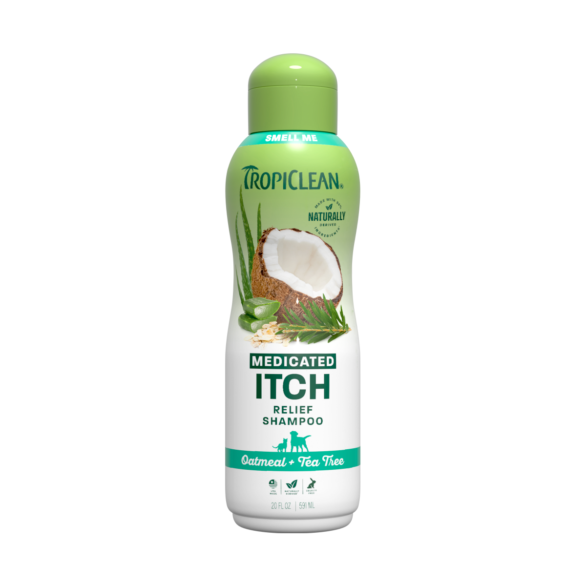 TropiClean Oatmeal + Tea Tree Medicated Itch Pet Shampoo - 20 oz
