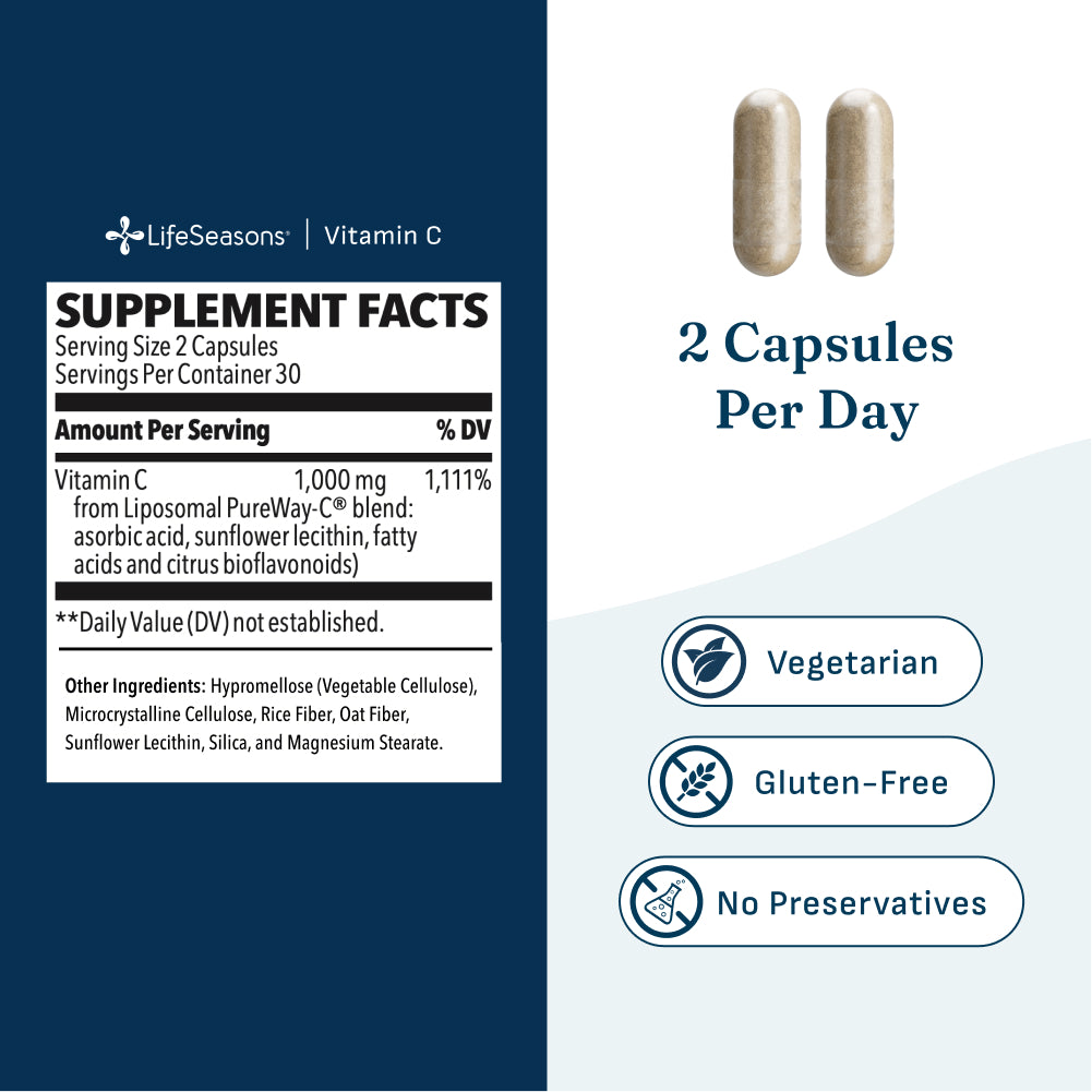 Supplement Facts for Life Seasons Liposomal Vitamin C