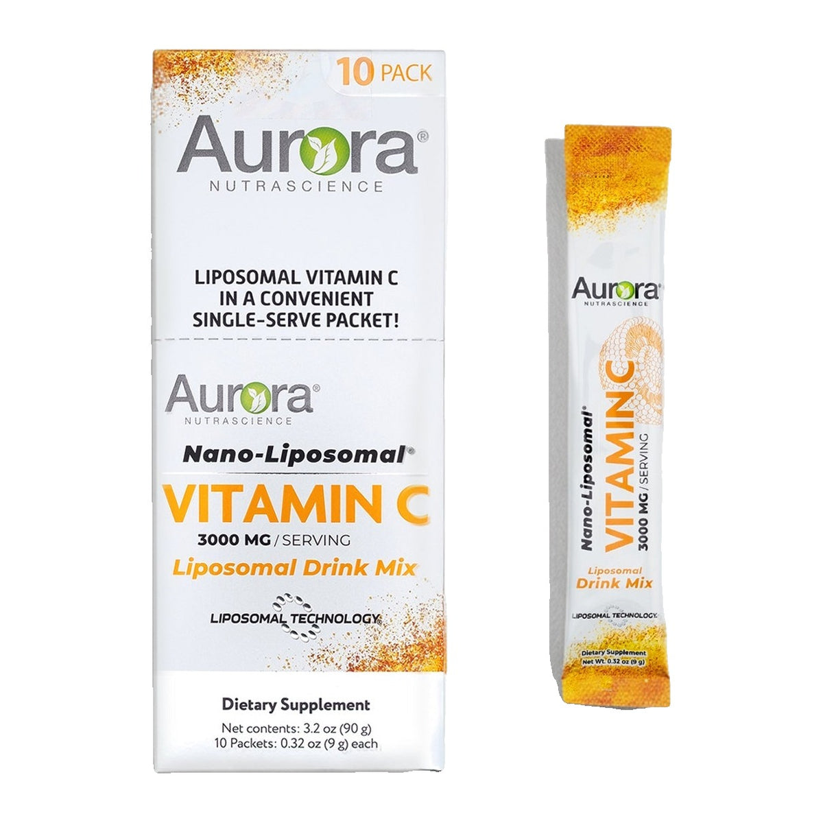 Aurora Nutrascience Nano-Liposomal Vitamin C Drink Mix Powder, 3,000 mg