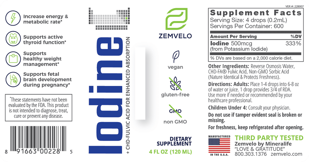 Zemvelo Liquid Ionic Iodine with Fulvic Acid - additional view 1