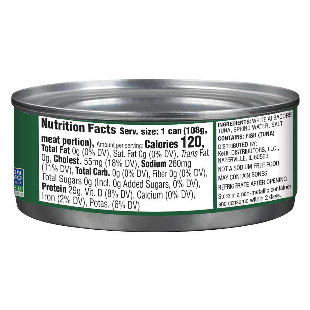 Albacore Solid White Tuna, Pole & Line Caught Nutrition Facts