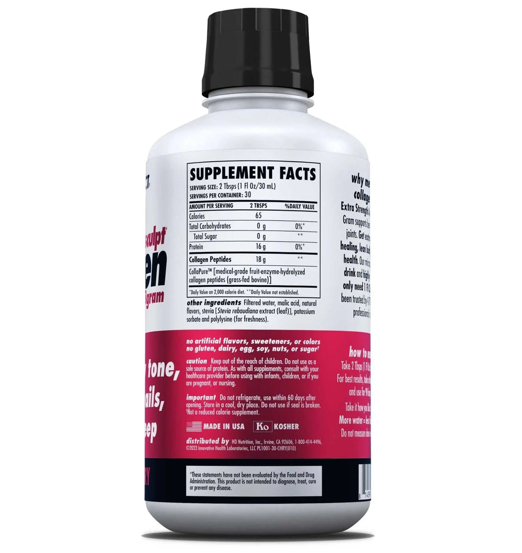 Supplement Facts for Health Direct AminoSculpt Collagen Sugar-Free 18 Gram - Smooth Mango