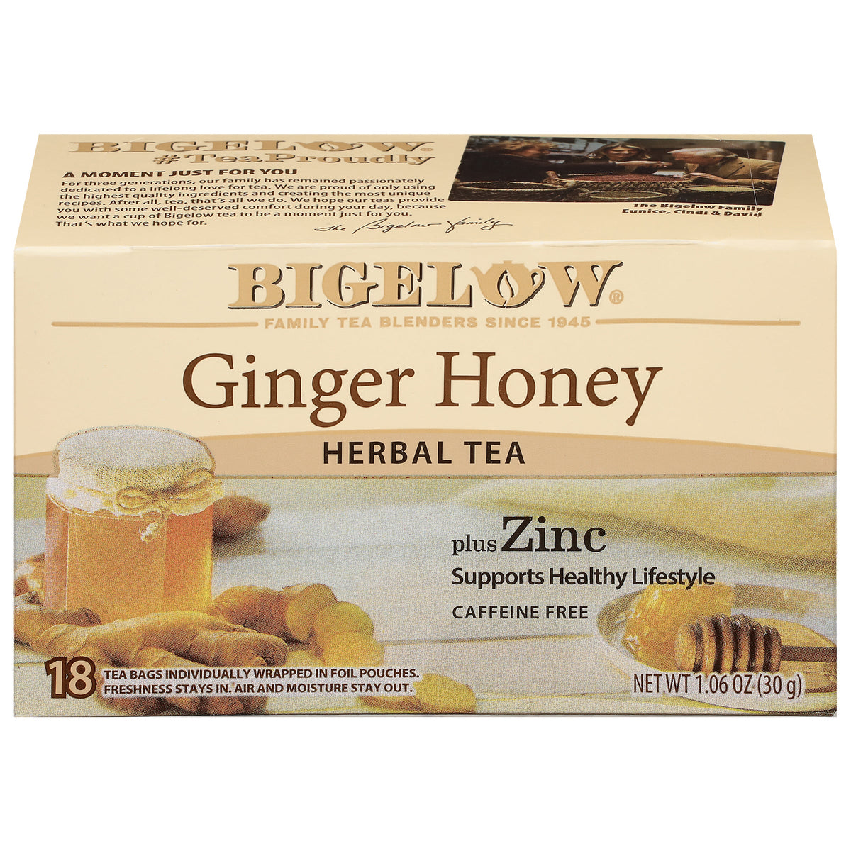 Bigelow Ginger Honey plus Zinc Herbal Tea