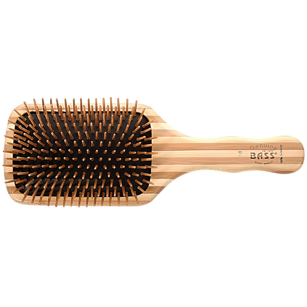 Bass Brushes The Green Brush Natural Bamboo Pin Hairbrush Lg Paddle, Natural Striped Bamboo