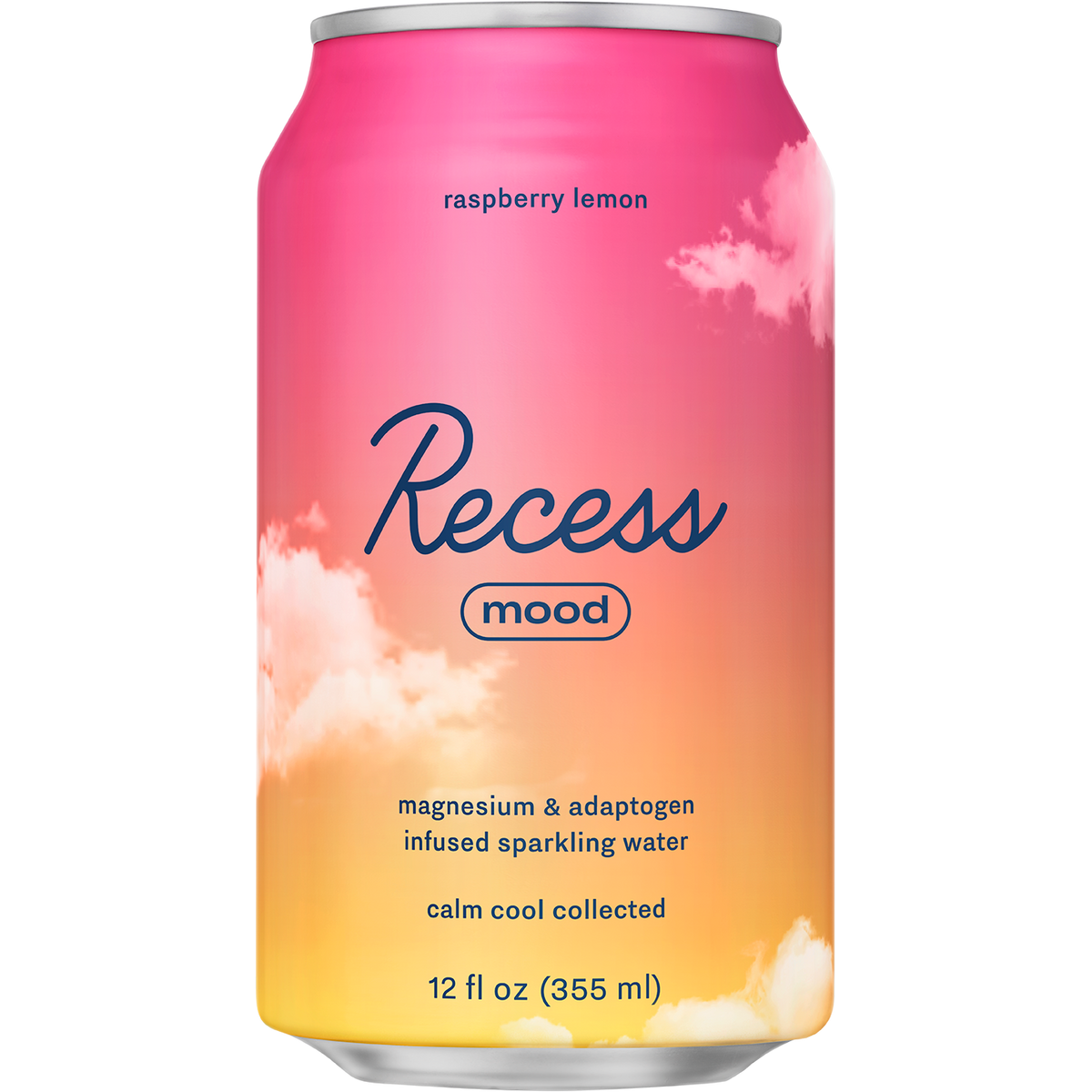 Recess Mood Sparkling Water, Raspberry Lemon 4 x 12 fl oz