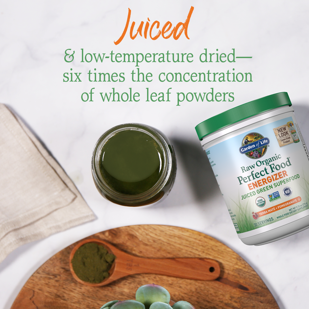 Garden of Life Raw Organic Perfect Food Energizer - Yerba Mate Pomegranate - Ingredient Highlight
