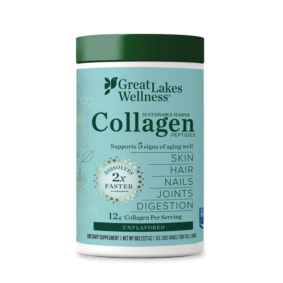 Great Lakes Wellness Sustainable Marine Collagen Peptides Unflavored