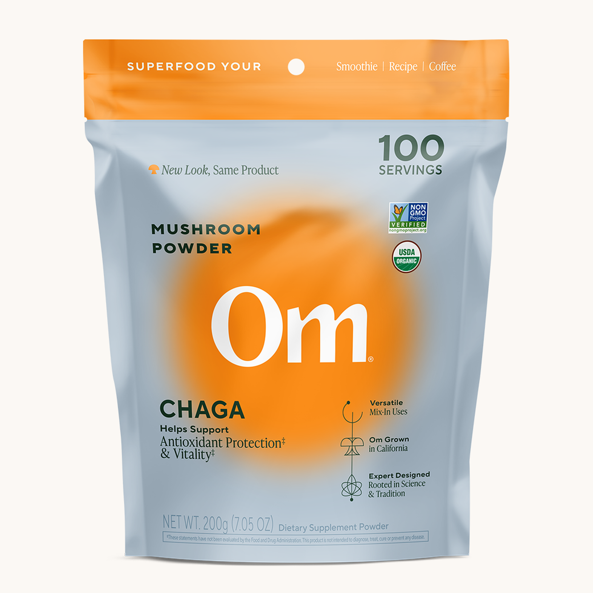 OM Mushroom Superfood Chaga Organic Mushroom Powder