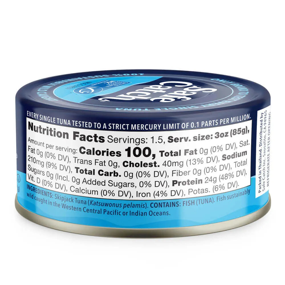 SAFE CATCH Elite Wild Tuna - Supplement/Nutrition Facts