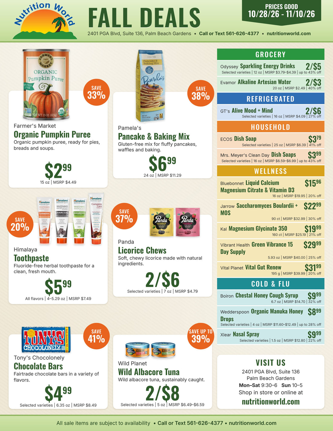 Nutrition World Fall Deals sales flyer, Oct 28 - Nov 10, 2026, page 1