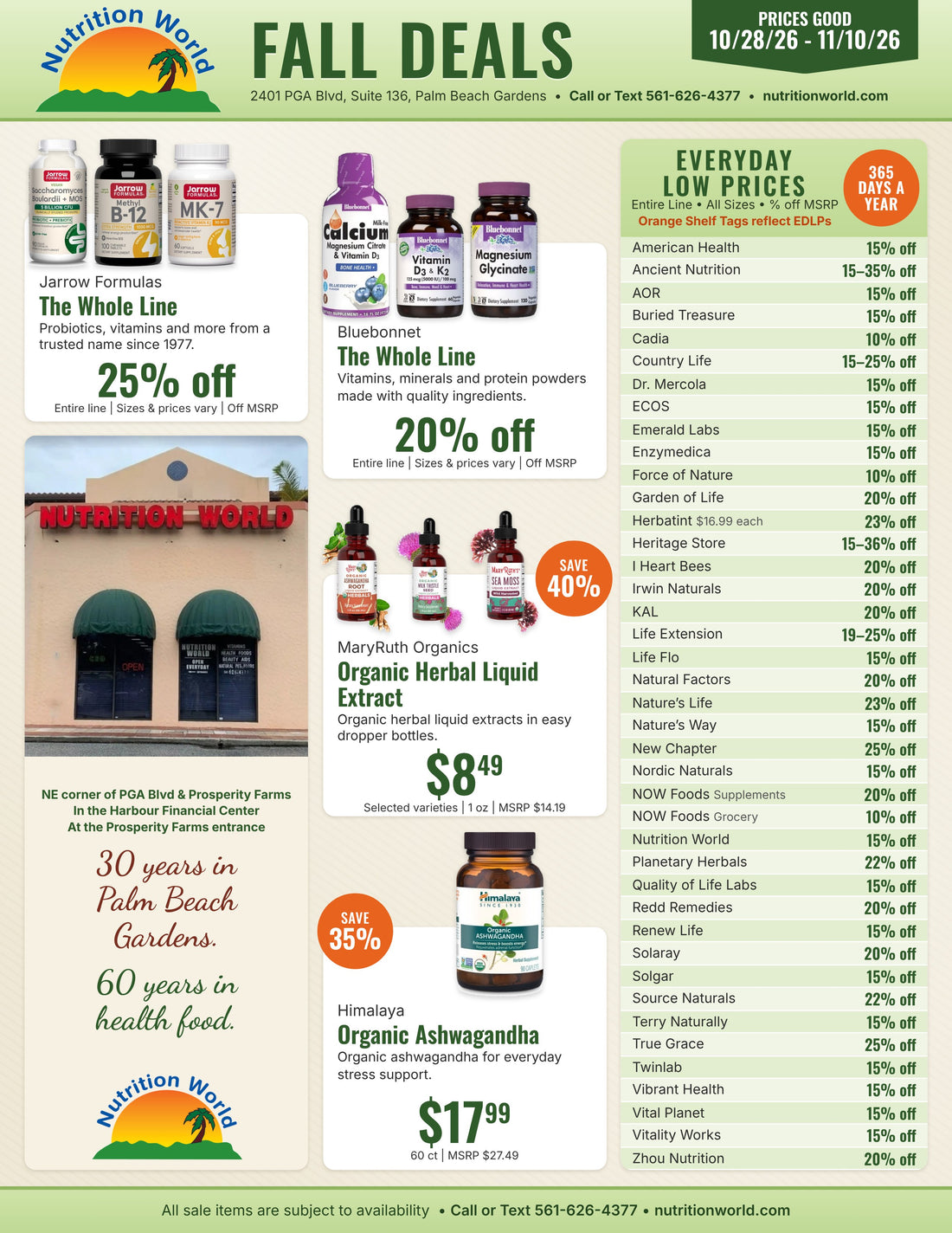 Nutrition World Fall Deals sales flyer, Oct 28 - Nov 10, 2026, page 2