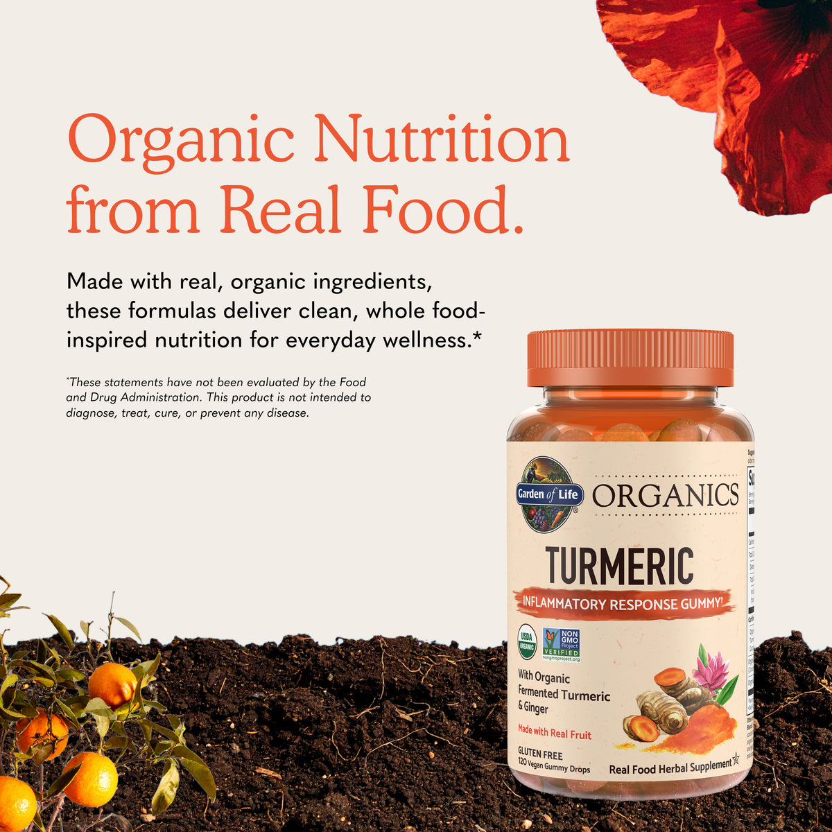 Garden of Life Organics Turmeric Inflammatory Response Gummies - Claim