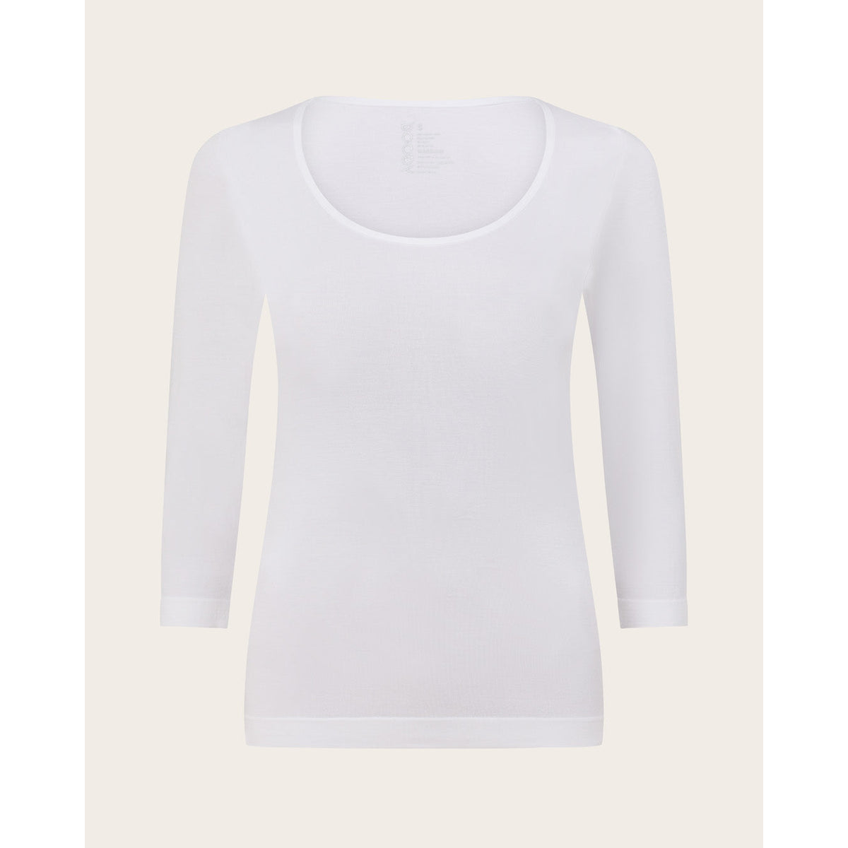 Boody 3/4 Sleeve Scoop Top - White - Large