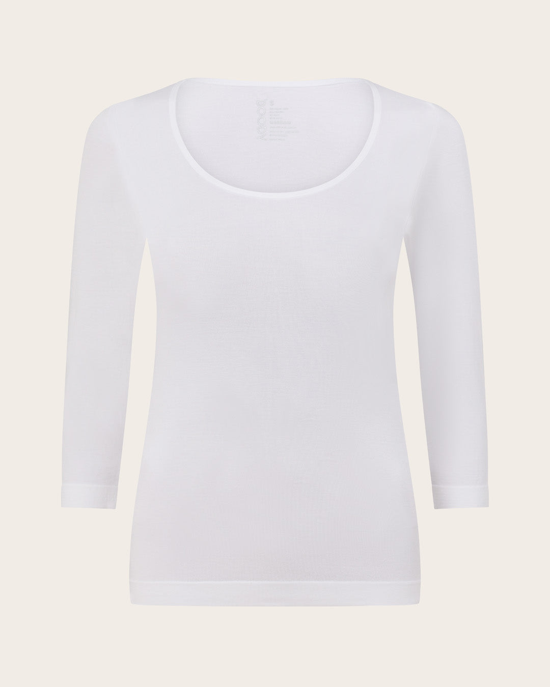 Boody 3/4 Sleeve Scoop Top - White - Large