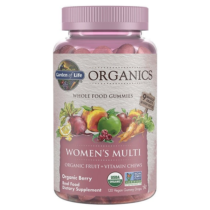 Garden of Life Organics Women's Multi Gummies - Organic Berry - 120 GUMMY CUBES