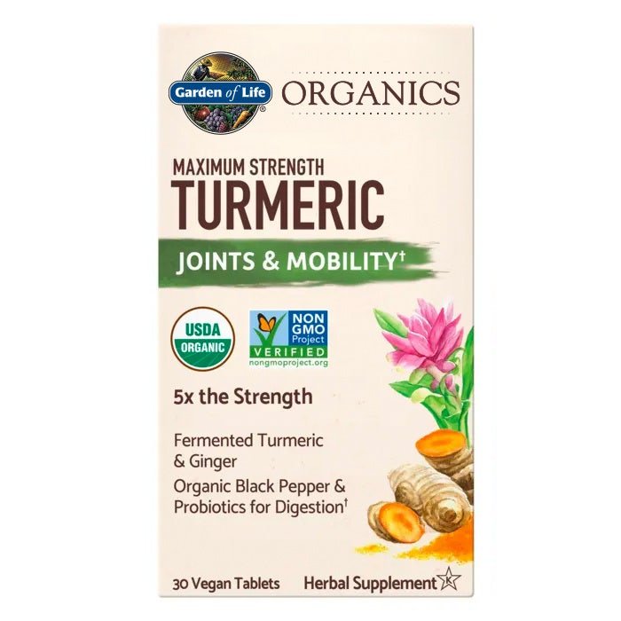 Garden of Life Organics Maximum Strength Turmeric - 30 TABLETS