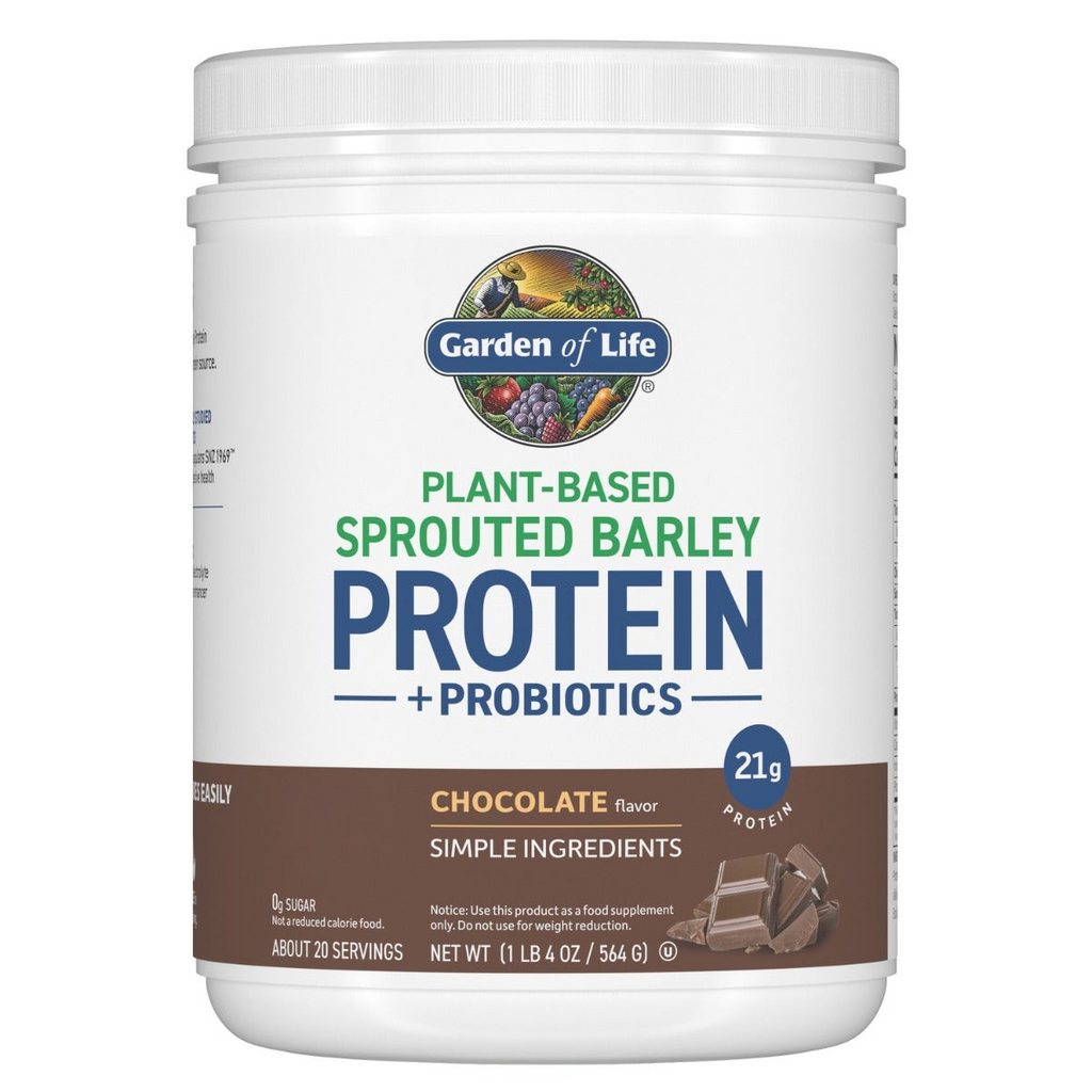 Garden of Life Sprouted Barley Protein + Probiotics Powder - Chocolate - 564 GRAMS
