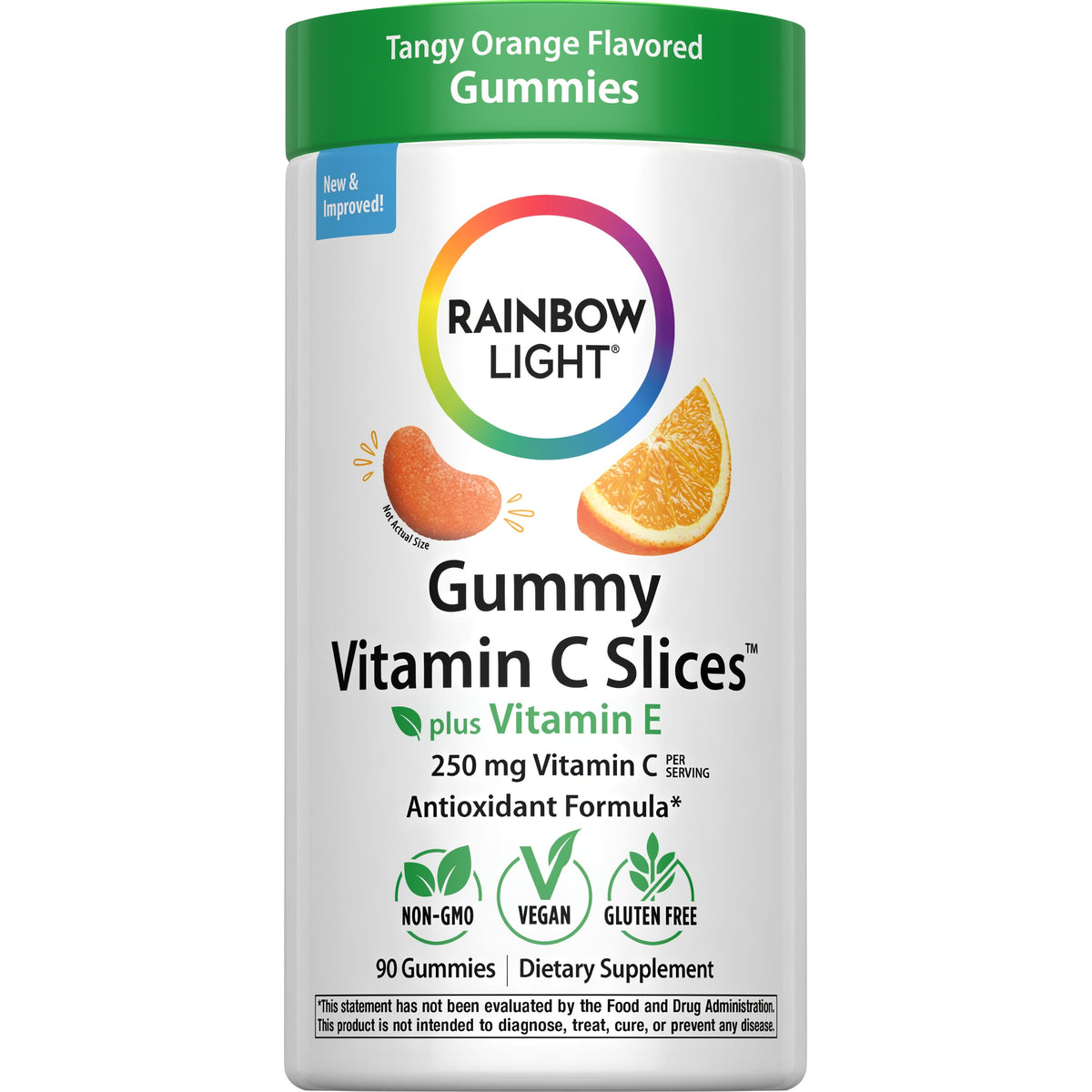 Rainbow Light Gummy Vitamin C Slices 250 mg Tangy Orange Flavor