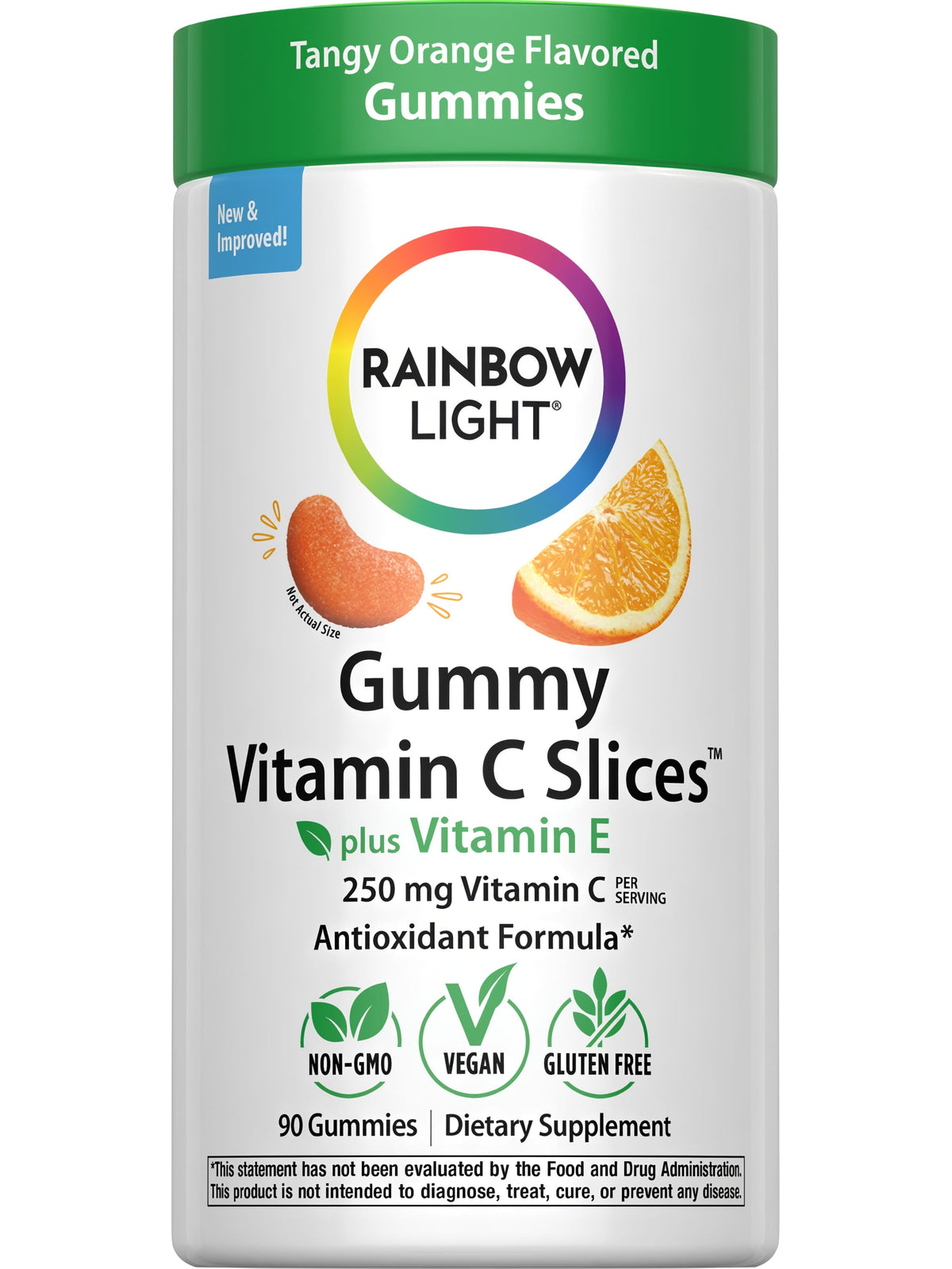 Rainbow Light Gummy Vitamin C Slices 250 mg Tangy Orange Flavor