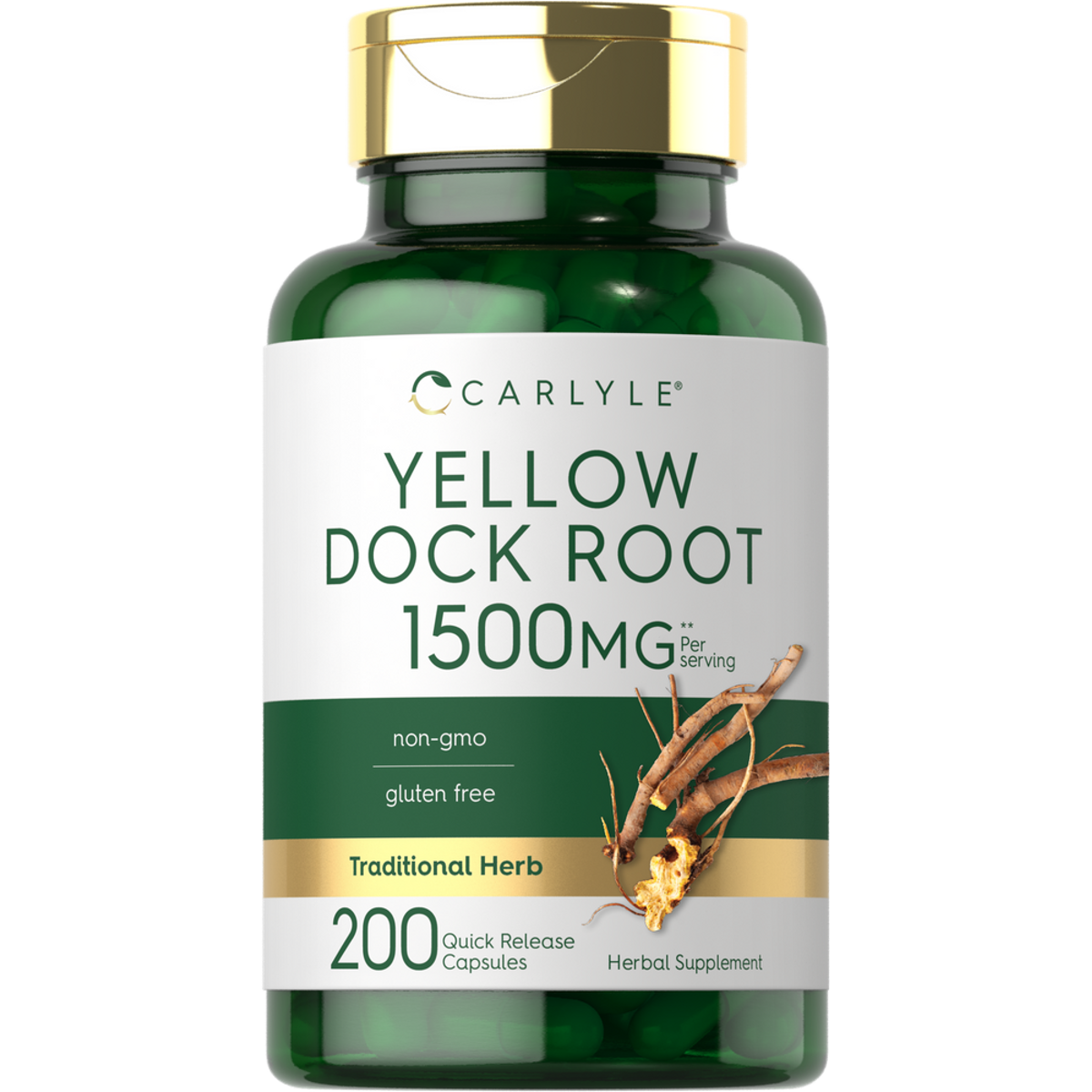 Carlyle Yellow Dock Root 1500 mg 200 capsule bottle