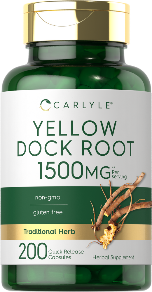 Carlyle Yellow Dock Root 1500 mg 200 capsule bottle