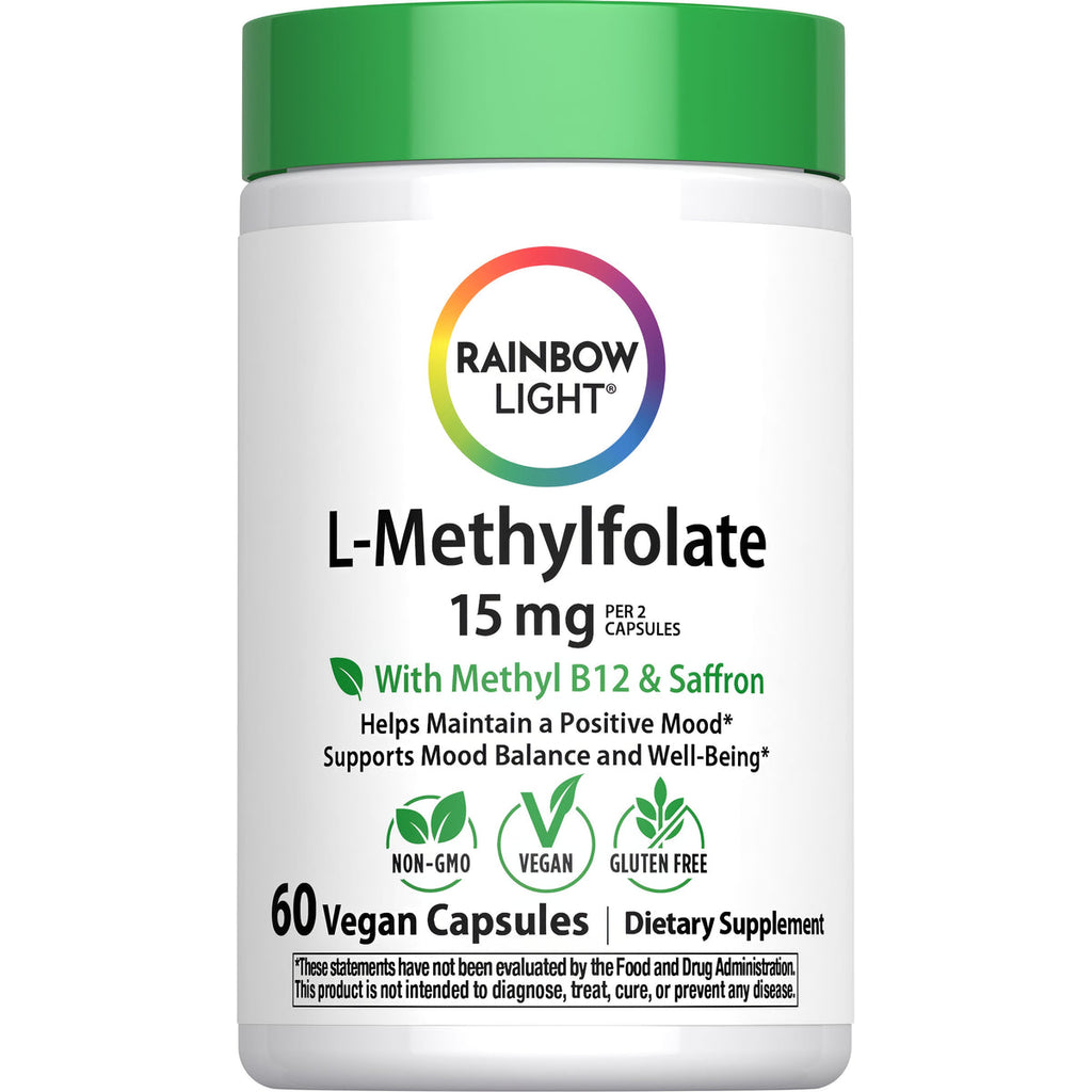 Rainbow Light L-Methylfolate 15 mg + Methyl B12 & Saffron