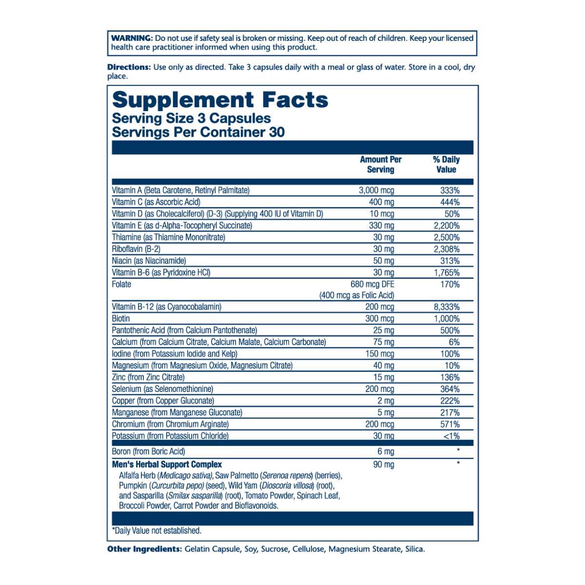 Solaray Men's Golden Multivitamin