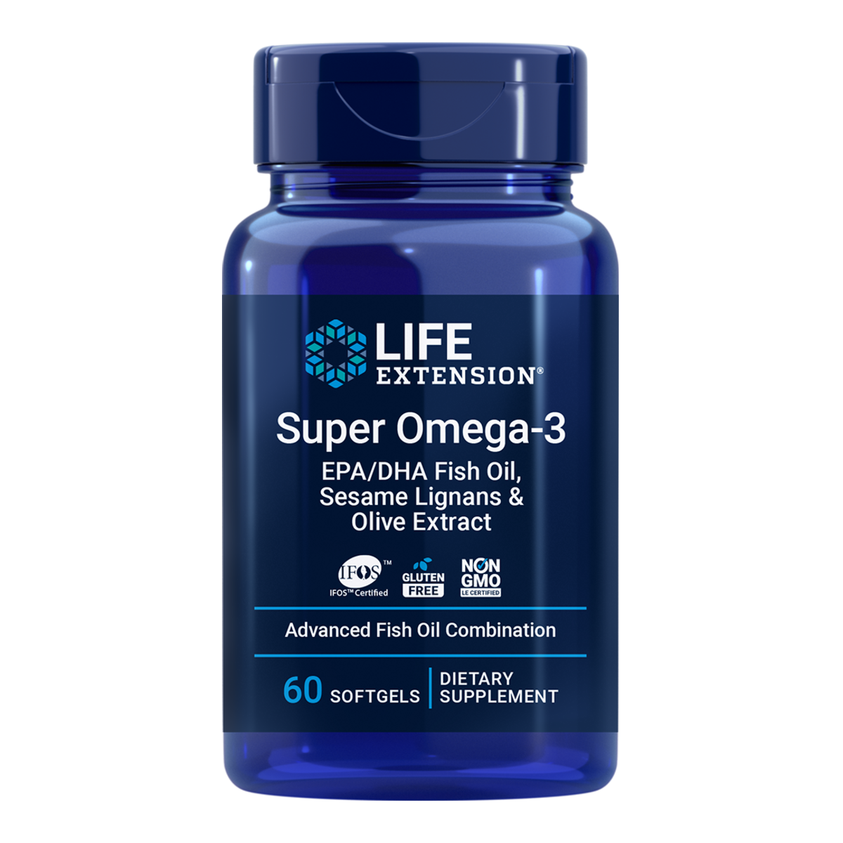 Life Extension Super Omega-3 EPA/DHA with Sesame Lignans & Olive Extract - 60 Softgels