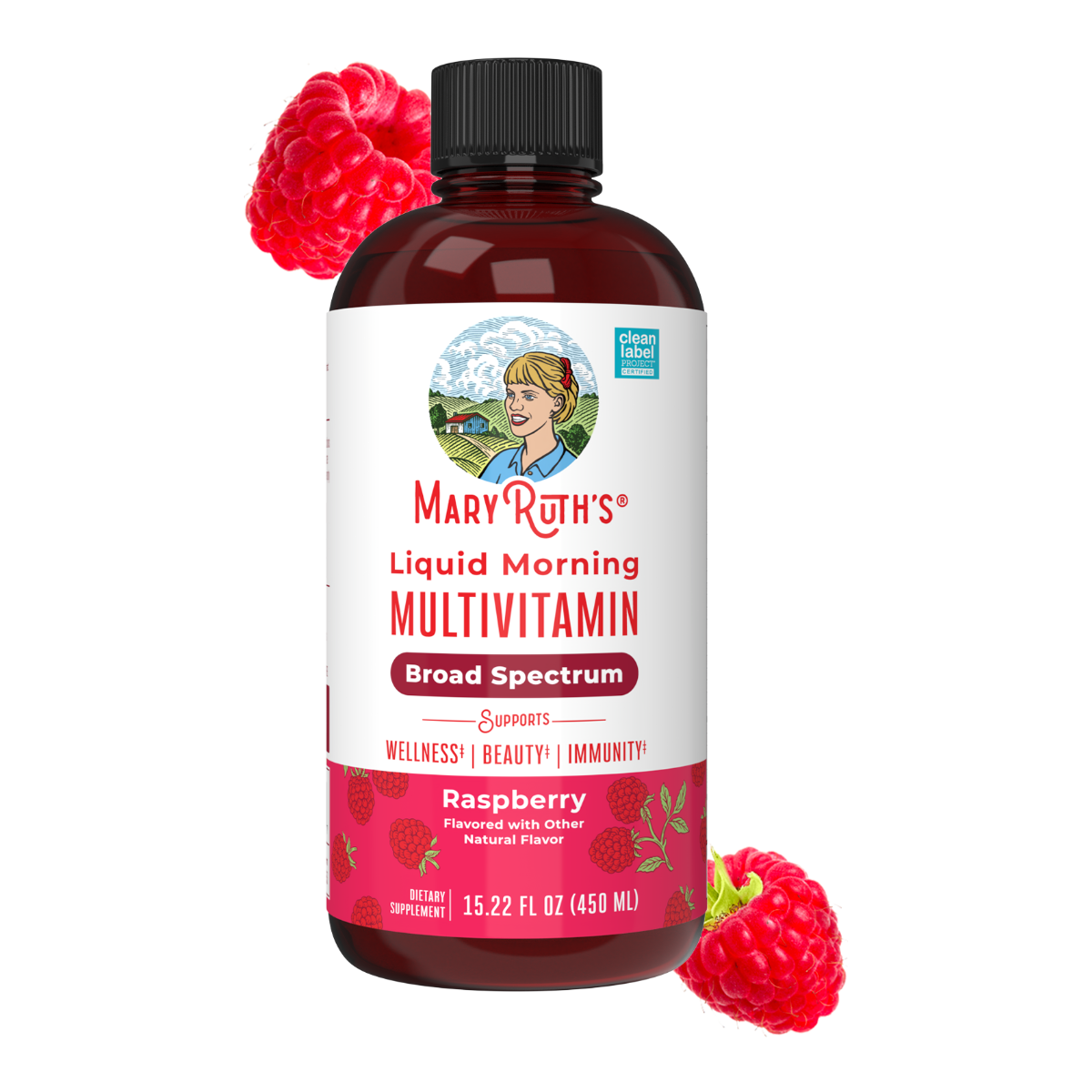 MaryRuth Organics Liquid Morning Multivitamin (Raspberry) - 15.22 fl oz